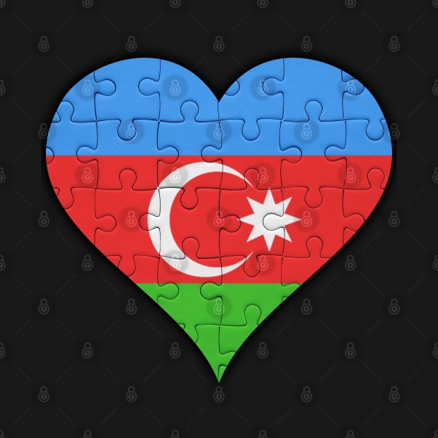 Azerbaijani Jigsaw Puzzle Heart Design - Gift for Azerbaijani With Azerbaijan Roots by Country Flags