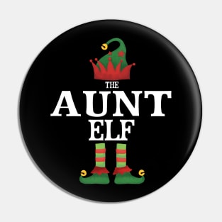 Auntie Aunt Elf Matching Family Group Christmas Party Pajamas Pin