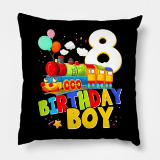 8Th Birthday Train Boys 8 Years Old Im Eight Pillow