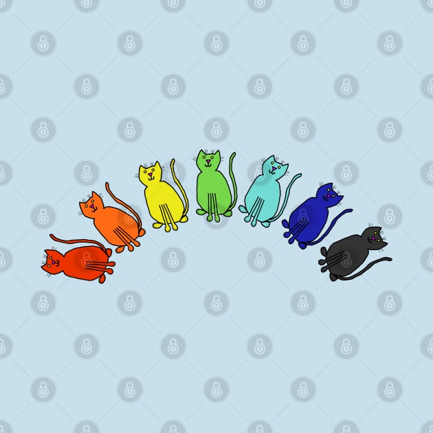 Cute Cats Rainbow by ellenhenryart