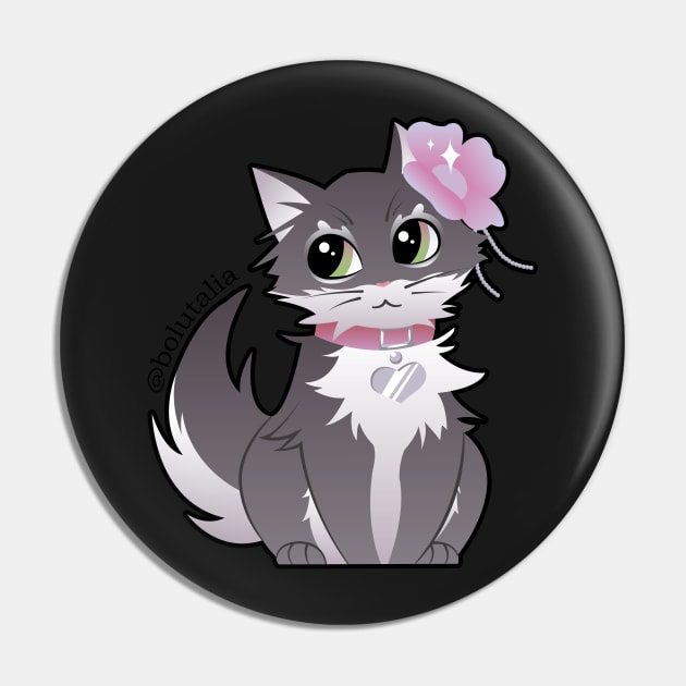 Gray Cute Cat Pin by Aghali