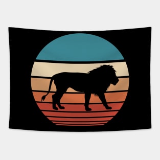 Lion Retro Sunset Tapestry