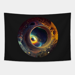 Cosmic Wormhole Space Marble Tapestry