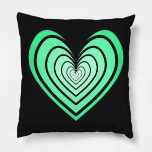 Rosy Heart (Bright Green) Pillow