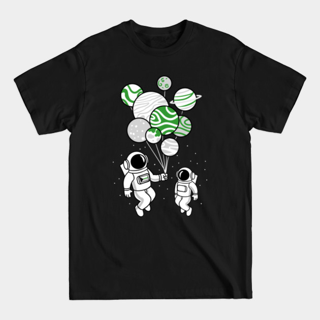 Discover Astronaut Holding Demiromantic Planet Balloons - Demiromantic - T-Shirt