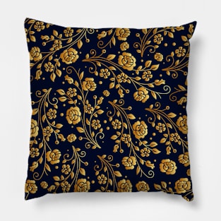 Golden Flowers pattern Pillow