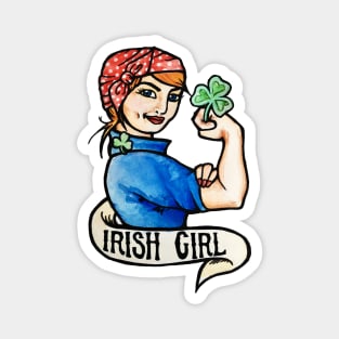 Irish Girl Redhead Rosie the Riveter Magnet