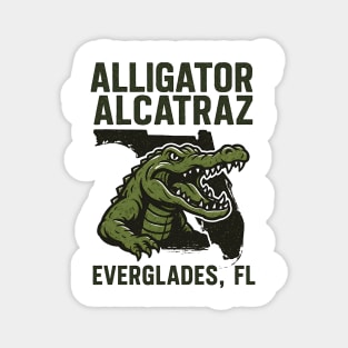 Alligator Alcatraz Everglades Florida Vintage Outdoor Badge Magnet