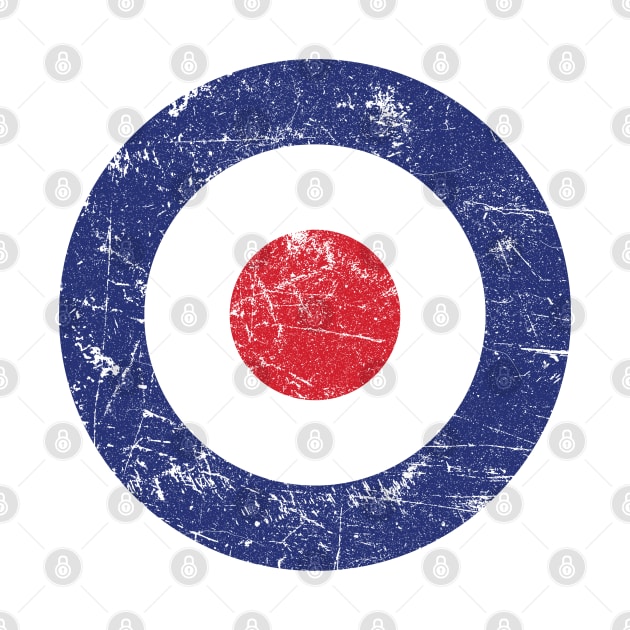 RAF Roundel British Plane Target Distressed & Worn MOD 60s Britain by phoxydesign