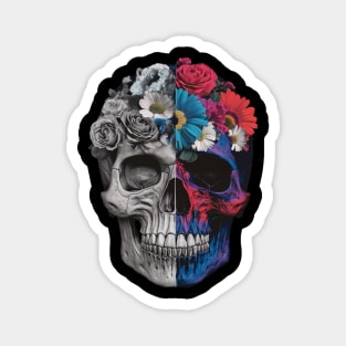 Floral Skull: Beauty and Darkness in Harmony Magnet
