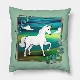 Unicorn in a Spring Field back version (MD23Ar006b) Pillow