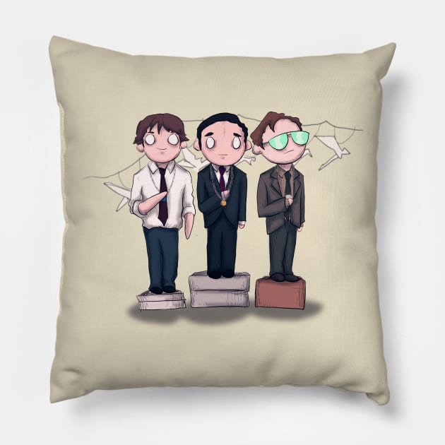 Office Olympics Pillow by LVBart