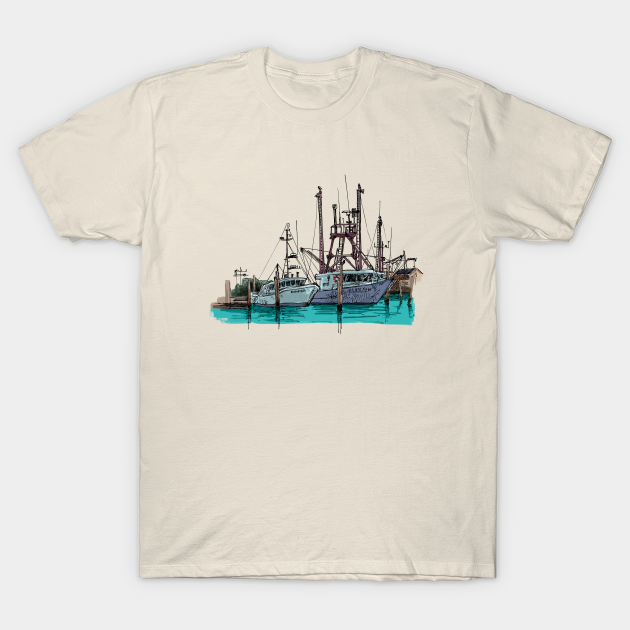 Montauk Fishing Boats - Fishing - T-Shirt | TeePublic