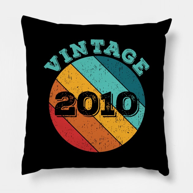 2010 Vintage Shirt, Birthday Gift Tee. Retro Style T-Shirt Pillow by LittleBoxOfLyrics