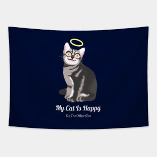 Happy and Forever Angel Cat Tapestry