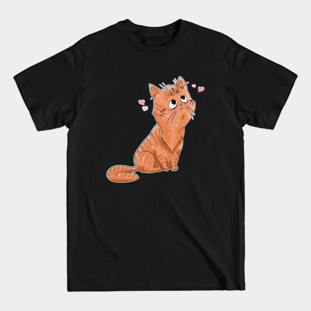 Discover Orange Tabby Cat Pink Hearts - Orange Tabby Cat - T-Shirt
