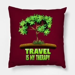 Travel Is My Therapy Pillow