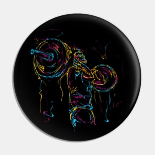 Strong Man Powerlifting Abstract Pin