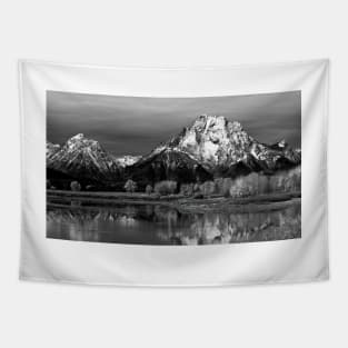 Oxbow Bend in Black and White Tapestry