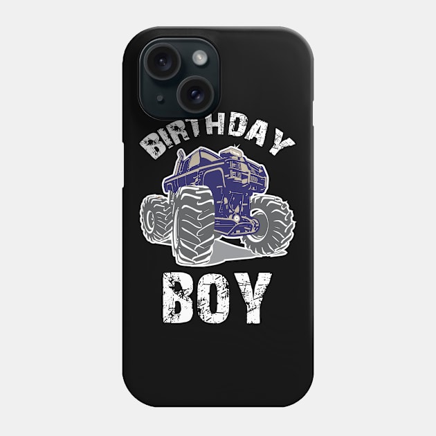 Monster Truck Birthday Boy, Boys Birthday Phone Case by jmgoutdoors