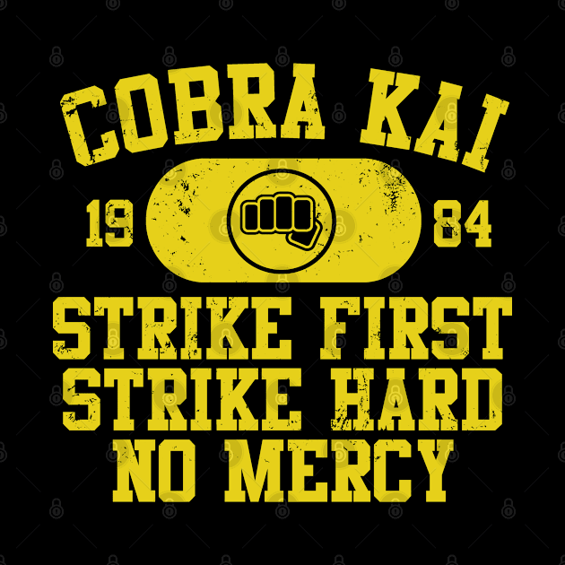 Cobra Kai Vintage Tee Motto (Fist) by finnyproductions