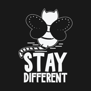 Stay Different Cat with Butterflies Wings T-Shirt