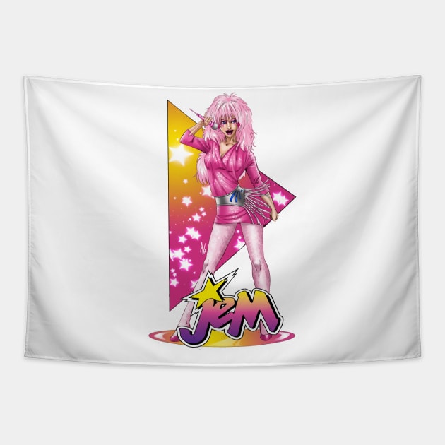 Jem with logo Tapestry by AV Art Studio