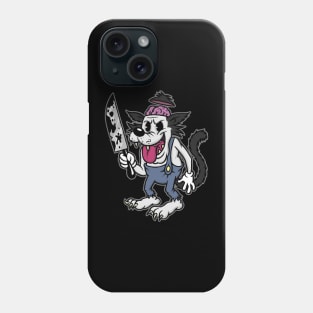 Big Bad Wolf with Knife Creepy Cute Graphic Horror Phone Case