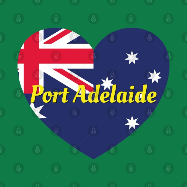 Port Adelaide SA Australia Australian Flag Heart by DPattonPD