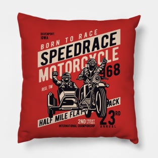 speedrace motorcycle Pillow