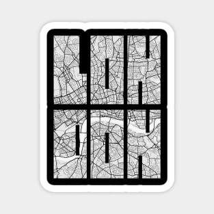 London, England, UK City Map Typography - Light Magnet