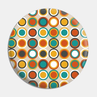 1970s Funky Retro Circles Pattern Pin