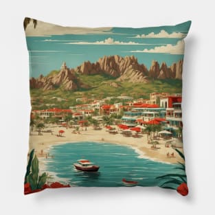 Cabo San Lucas Baja California Mexico Vintage Tourism Travel Pillow