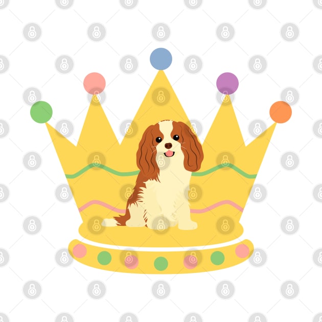 Cavalier King Charles Spaniel and crown by LulululuPainting