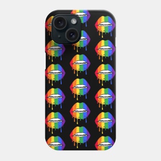 LGBT pride rainbow lips pattern Phone Case