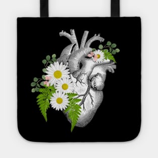 Daisy Heart Human Anatomy And pink butterflies Tote