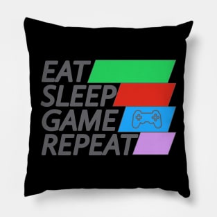 Eat Sleep Game Repeat Pillow