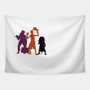 Hitchhiking Ghosts Silhouette Halloween Tapestry