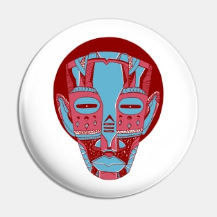 Pastel Tones African Mask No 3 Pin