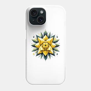 Yellow Abstract Flower Phone Case