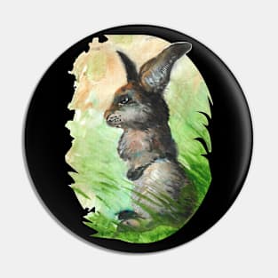 watercolour rabbit painting - wildlife inspired art Pin