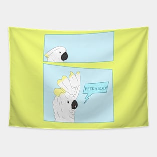 Peekaboo! - cockatoo Tapestry