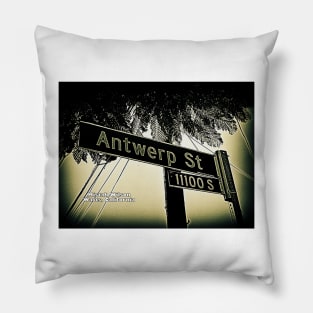 Antwerp Street, Watts, California by Mistah Wilson Pillow