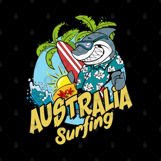 Australia surfing shark by SerenityByAlex