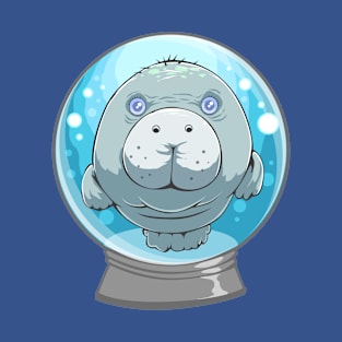 Cute Manatee in a Snow Globe Sea Cow T-Shirt