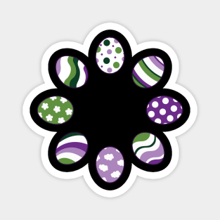 Eggs | Purple Green | Stripes | Dots | Clouds | Black Magnet