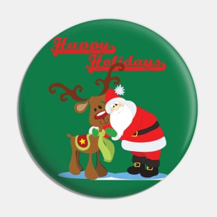 Rudolf and Santa Clause Pin