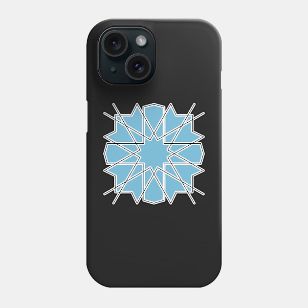 Islamic Geometric pattern 002 Blue Background Phone Case by rupertrussell