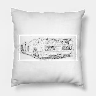 F1 LIne art Pillow