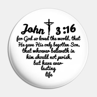 John 3:16 Bible Full Verse Heart Pin